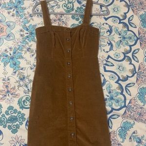 Hollister Button Front Brown Corduroy Dress